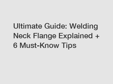 Ultimate Guide: Welding Neck Flange Explained + 6 Must-Know Tips