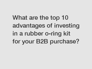 What are the top 10 advantages of investing in a rubber o-ring kit for your B2B purchase?